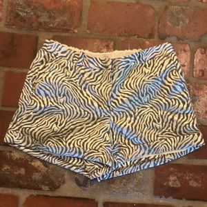 Loft tiger zebra striped shorts Metallic